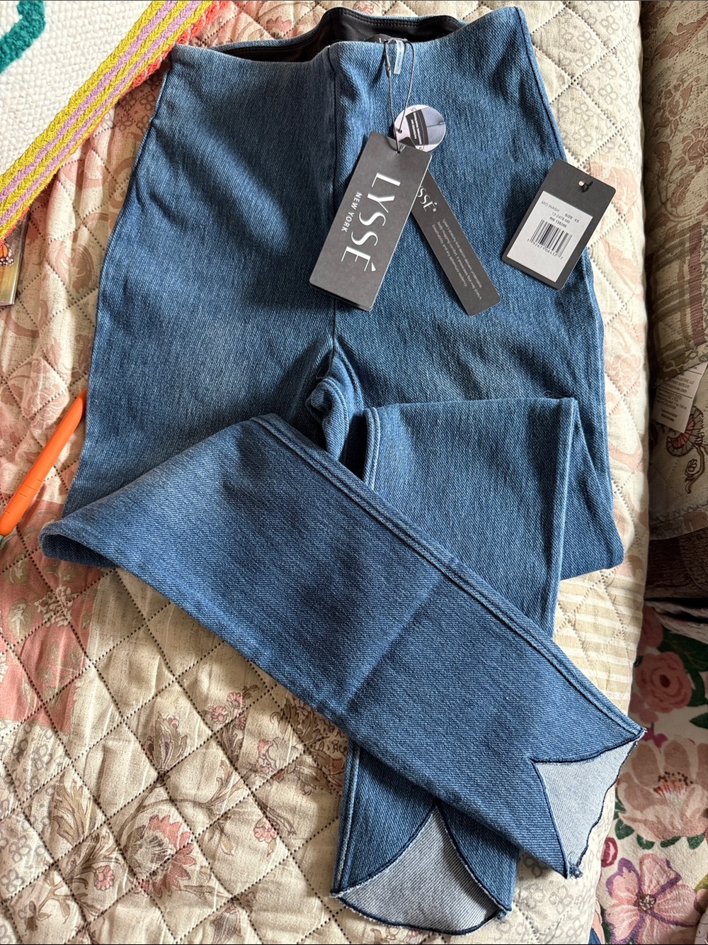 Lysse Blue Denim-Look High-Rise Jeggings
